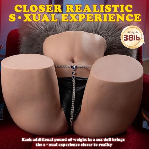 Image of 38LB Full-Size Sex Doll Male Sex Toys for Men, 100% Silicone Pocket Pussies Male Masturbator Realistic Female Adult Toy Torso Butt Stroker Ass with Tight Viginal and Anal Chanel
