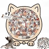 Cat Puzzle for Adults Morandi-Colored Dog Shaped 3D Wooden...