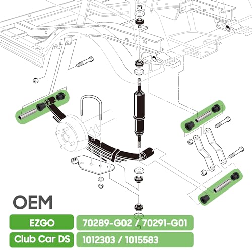 10L0L Golf Cart Rear Leaf Spring Bushing Kit for EZGO TXT/Medalist 1994 ...