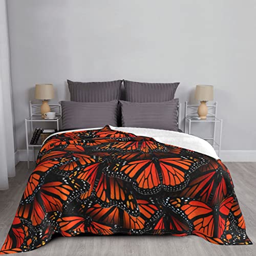 Couverture flanelle papillons monarques multi-tailles pour lit et sofa