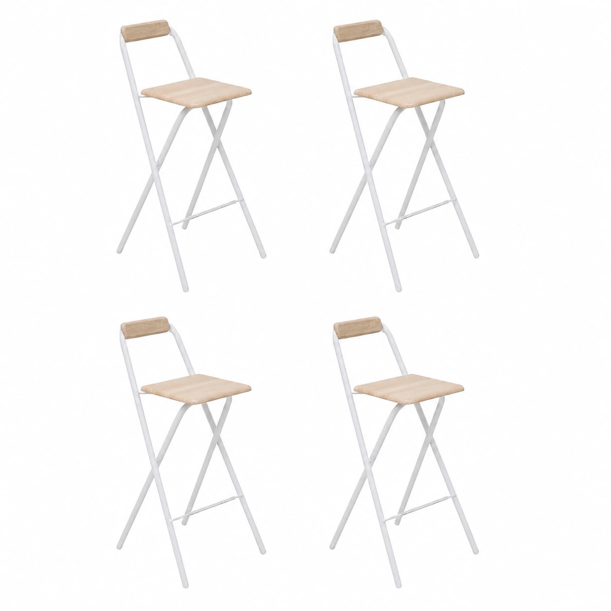 Chaises de bar pliables métal blanc pour petit espace de vie