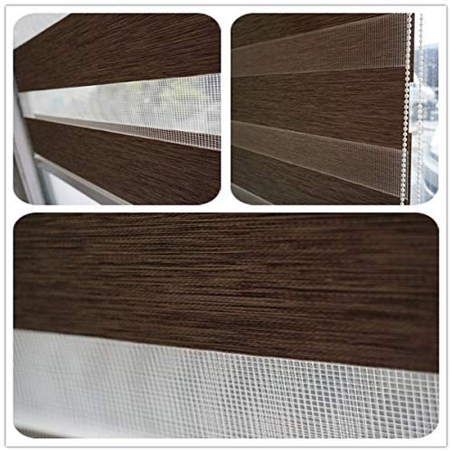 Image of ZEBRA BLINDS Polyresin Curtain, 165 X 130, Brown
