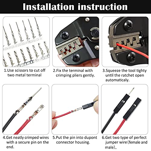 InduSKY 600 Pezzi Kit di Connettori Dupont, 2