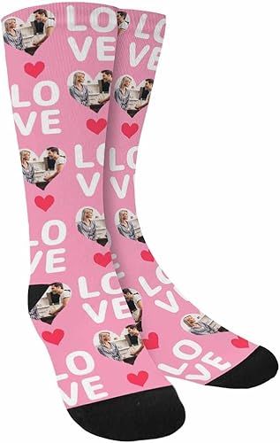 Miniatura 8 de DIYKST Calcetines sublimados con estampado de caras personalizadas divertidos calcetines de fotos regalos de cumpleaños