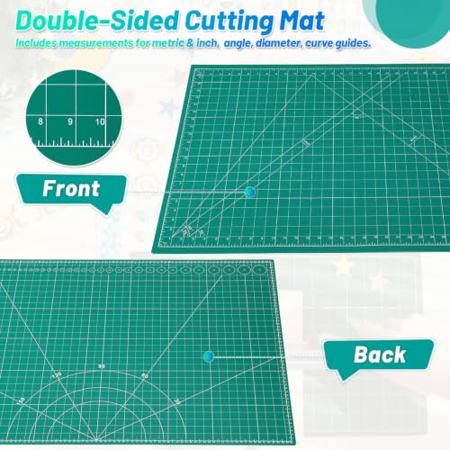 Image of anezus Self Healing Cutting Mat for Rotary Cutting, 35 inch x 23.3 inch, Green