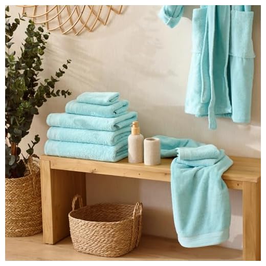 LA MALLORQUINA Toalla algodón cardado - Basic LMQ Cielo