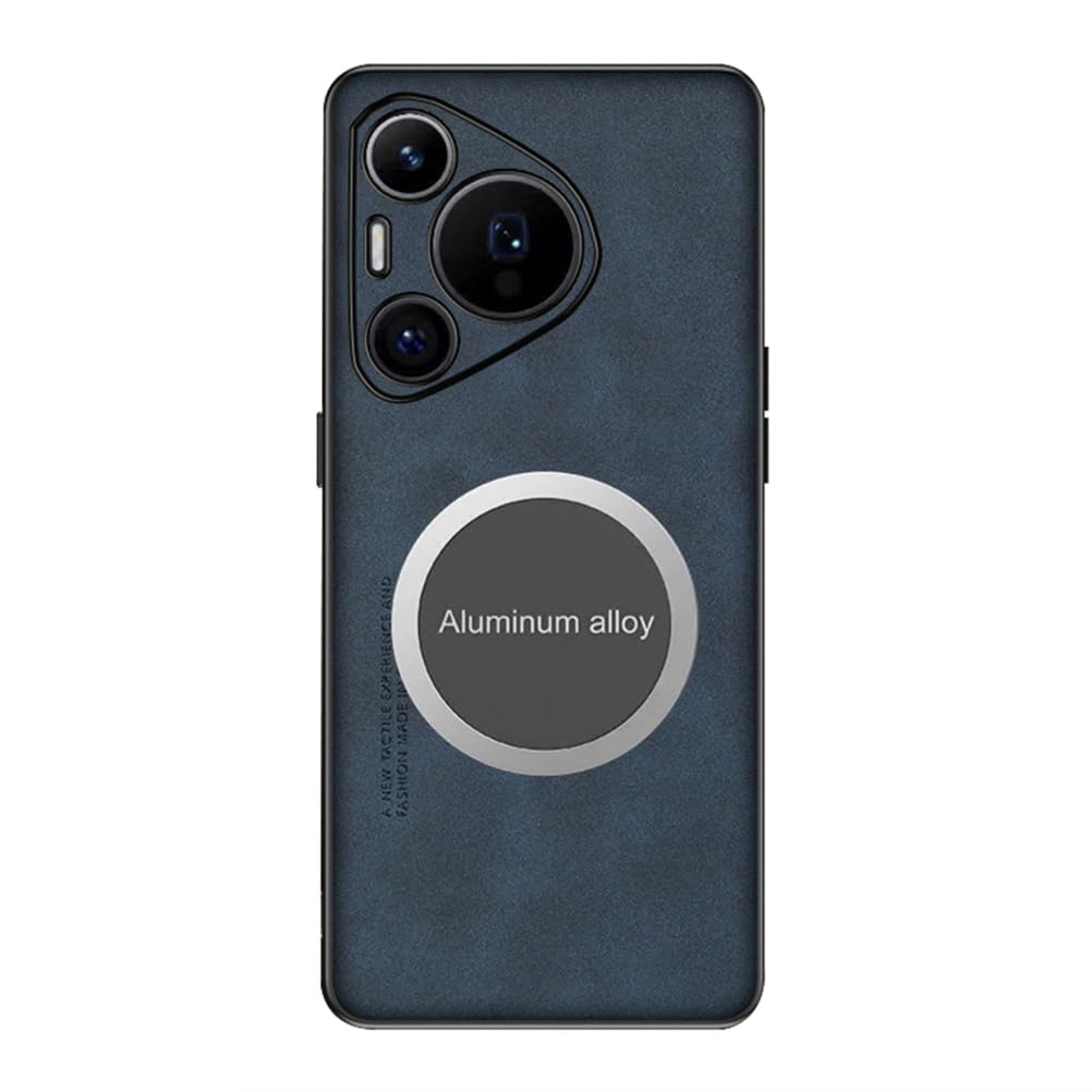 Funda para Huawei Pura 80 Ultra/80 Pro +/80 Pro/80, Protección De Cámara Anti Caídas Carcasa Piel Soporte Magnético para Coche,Azul,80 Pro