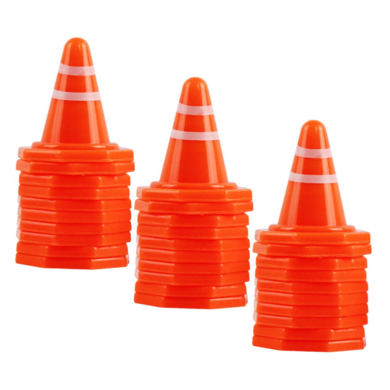 KOMBIUDA 50pcs Miniature Roadblock Signs Set PP Traffic Cones & Barricades for ' Car Models Parking Scenes and Educational Play