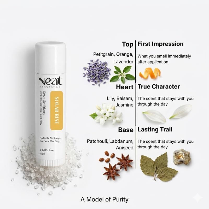 Image of Deodorant Stick - 6gm | Solar Rise Floral Fragrance | Odor & Sweat Control | Gentle, Natural Formula & Chemical Free | Travel Mini Size Solid Deodorant for Men & Women