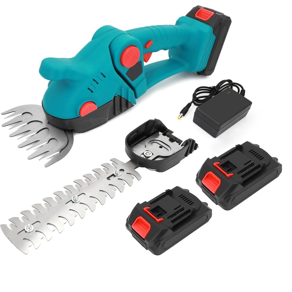 Tagliasiepi con 2 Batterie 48V 2 in 1 Cesoie da Giardino Senza Fili Lama per Erba e Tagliasiepi Potatura Giardino