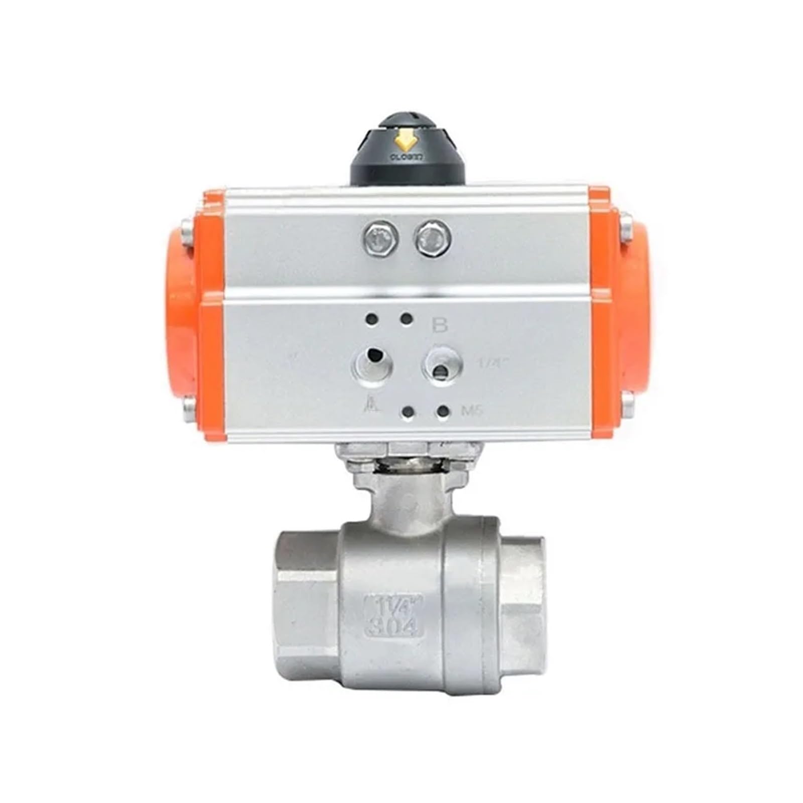 DN15-50 Pneumatic Ball Valve Two Piece High Platform Stainless Steel Internal Thread Q611F-16P Double Acting Cylinder(DN20)