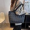 Sac fourre-tout matelassé pour femme automne/hiver - Motif losange - Solide pour les vacances quotidiennes, Noir #2