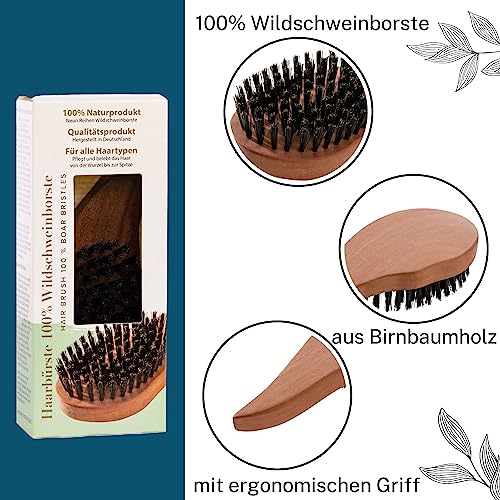 Haarbürste mit Wildschweinborsten von Remos Professional Body Care
