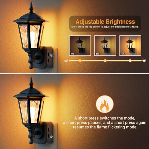 Image of JandCase Night Lights Plug into Wall, 2000K Amber | Dusk to Dawn Sensor, 0-100LM Dimmable Industrial 180Rotating Night Light for Bedroom, Bathroom, Living Room, Hallway