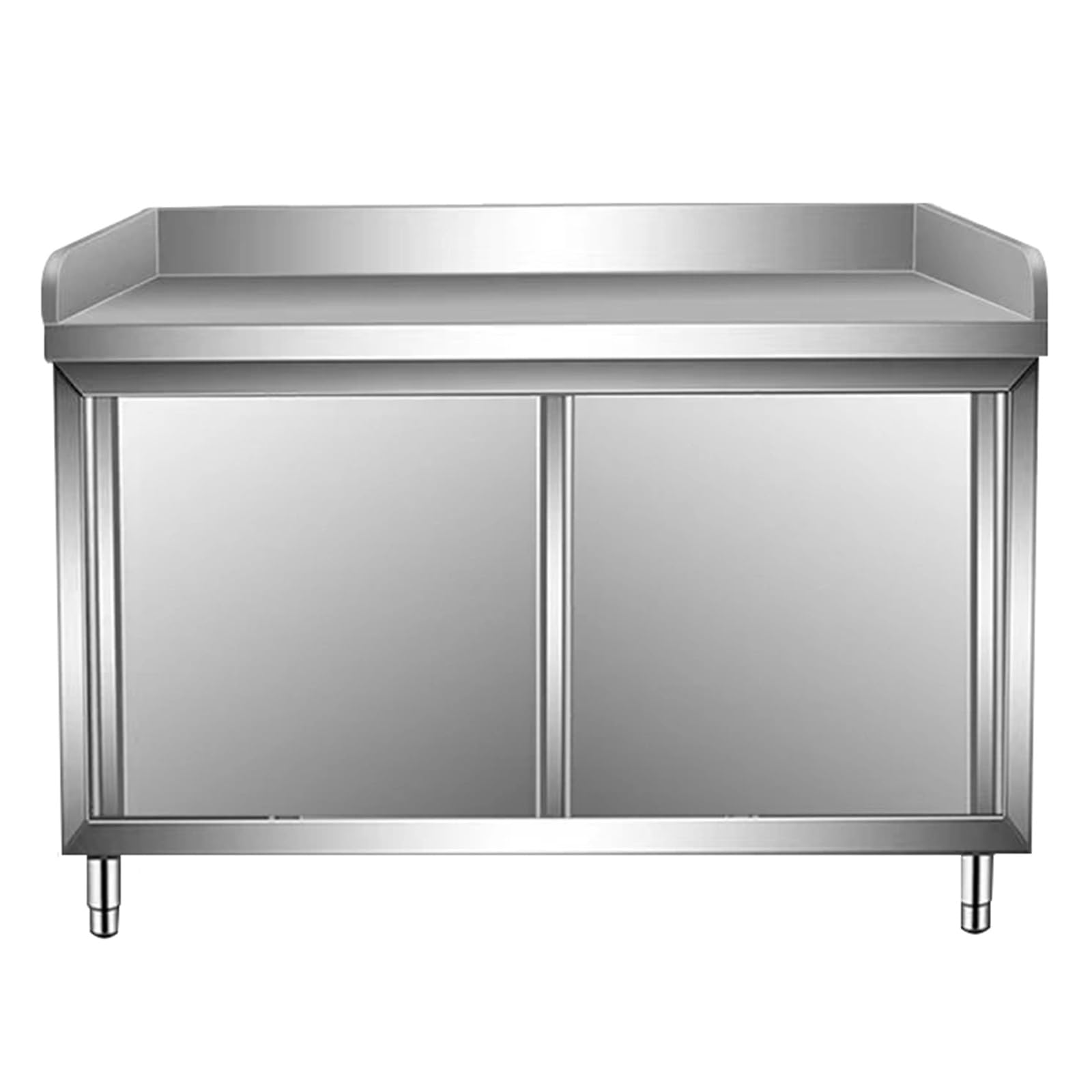 Meuble de rangement en acier inoxydable pour aménager un îlot de cuisine de restaurant
