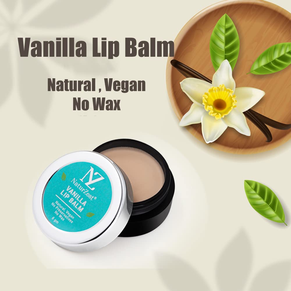 NaturZest Vanilla Lip Balm Moisturizer 100% Natural Treatment Repair Stick for Dry, Chapped & Cracked Lips Care for Men Women Organic Chapstick for Soft Lips | Non-Comedogenic | Vegan | Cruelty-Free 2