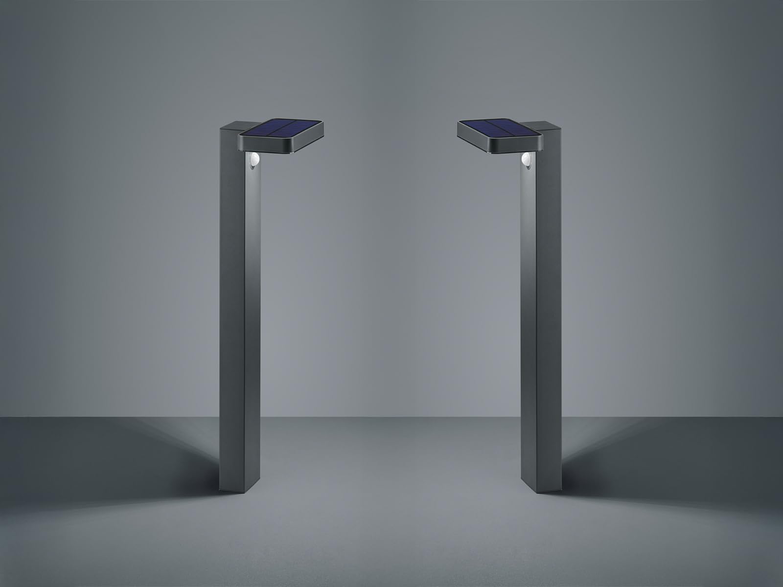 2er-Set LED Solar Wegeleuchten mit Bewegungsmelder Höhe 60cm