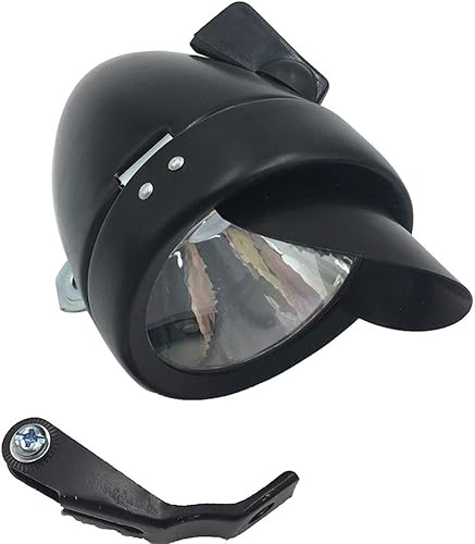 Miniatura 4 de SYCOOVEN Faro LED para bicicleta, luz delantera para bicicleta, color negro, carcasa de metal, estilo niebla retro, conducción nocturna, ángulo