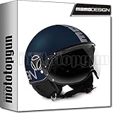 FARBE: BLAU MATT-SILBER MOMO DESIGN JETHELM HELM MOTORRAD FIGHTER EVO BLAU MATT-SILBER SZ. S