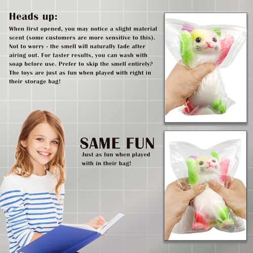 Image of Big Hand Painted Cat Squishy Toys,Large Cute Ultra Soft Kitty Squeeze Fidget Toys for Stress Relief ,Kawaii Squishies Sticky Animal Toys for Adults Kids,Decompression Sensory Balls Toys for Autism