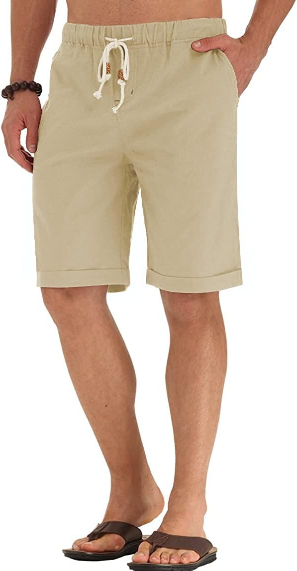 Sailwind Men’s Linen Shorts Casual Drawstring Summer Beach Shorts - Image 5