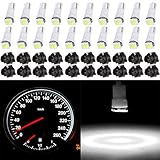 cciyu 20 Pack Xenon White Car T5 Wedge 17 37 70 5050 1SMD LED Instrument Panel Cluster Plug Lamp Dash Light Bulb Bulbs w/Twist Sockets