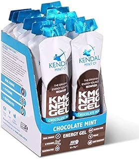 Kendal Mint Co Energy Gels, Quick Release & Long-Lasting – Chocolate Flavour (12 x 70g) | Caffeine Free, 27g Carbs, Electrolytes, B Vitamins, for Running, Cycling, Hiking, Vegan & Gluten Free