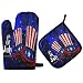 4Th Of July amerykańska flaga USA czapka rękawice do gotowania wygodne antypoślizgowe rękawice kuchenne moda kuchnia piekarnik rękawice izolowane elastyczne rękawice kuchenne do piekarnika piekarnika naczynia kuchenne