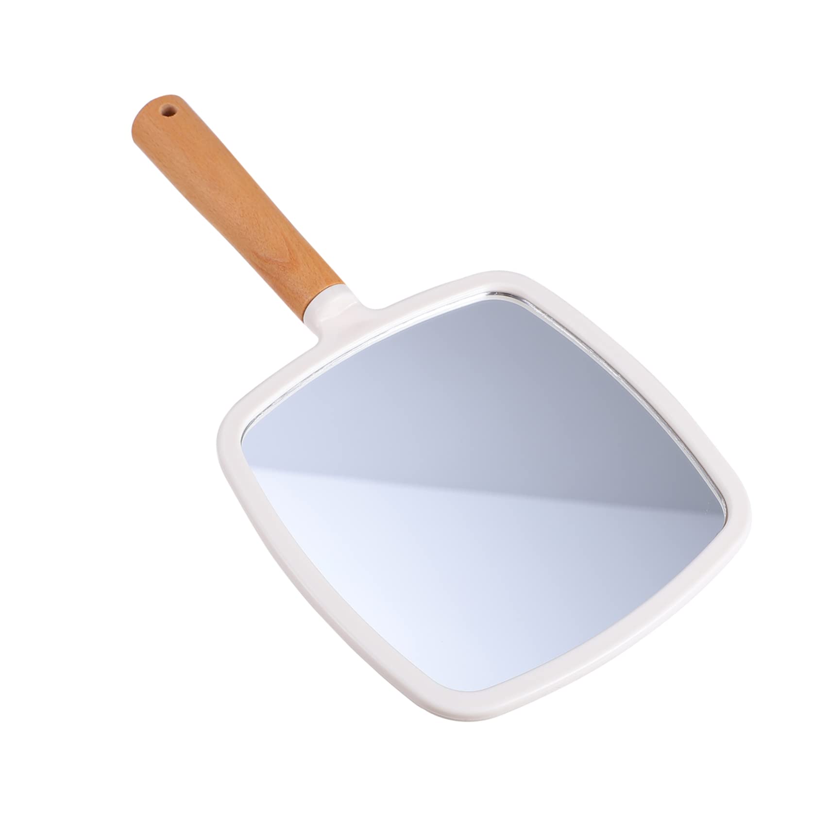 Beavorty Espejo con Mango Espejo De Vanidad Espejo De Mano Portátil Espejos Cuadrados Lindo Espejo De Mano Espejos De Mano Espejo De Mesa Retro Espejo De Tocador Portátil Mango De