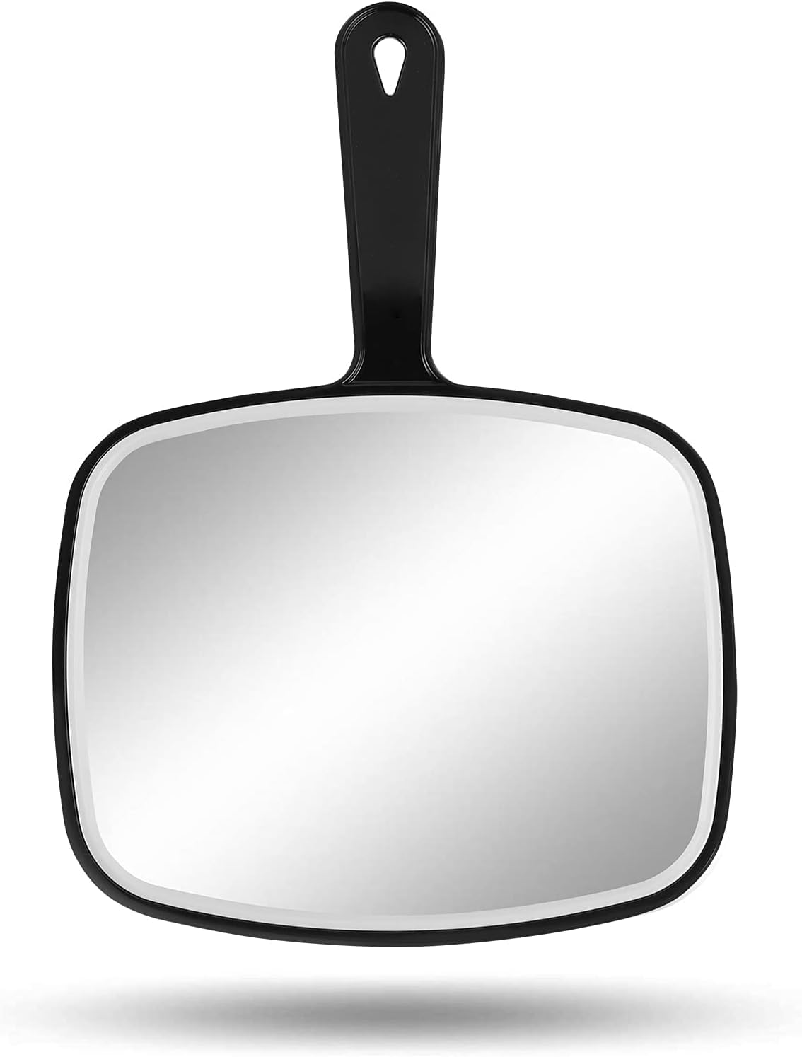 Modern Black Wall Mount Mini Hand Held Mirror, Portable Makeup Mirror for Bathroom, Home, Barber, Salon, Personal Makeup, Travel, School, Women, Students