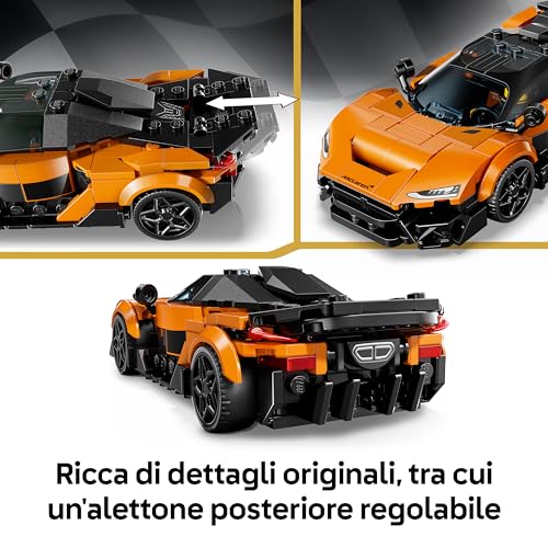 Speed Champions McLaren W1 Macchina Giocattolo - Modello di Auto con Minifigure da Collezione del Pilota - Idea Regalo di Compleanno per Bambini da 9 Anni in su Fan degli Sport Motoristici 77257 - Lego - Immagine 2