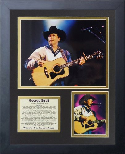 Foto enmarcada George Strait de 11x14 pulgadas para decoracion vintage