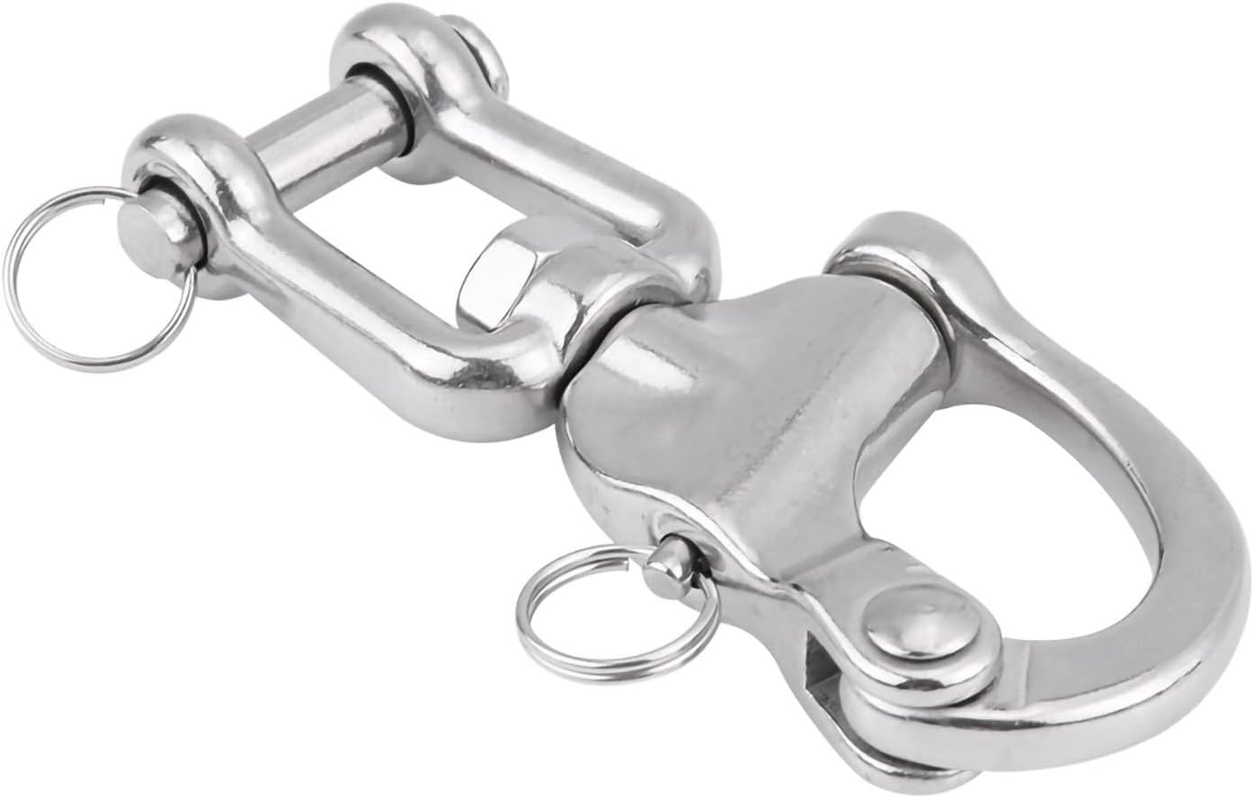 Keenso 316 Stainless Steel Jaw Swivel Snap Shackle Stylish Metal Clasps for Sailboat Spinnaker Halyard