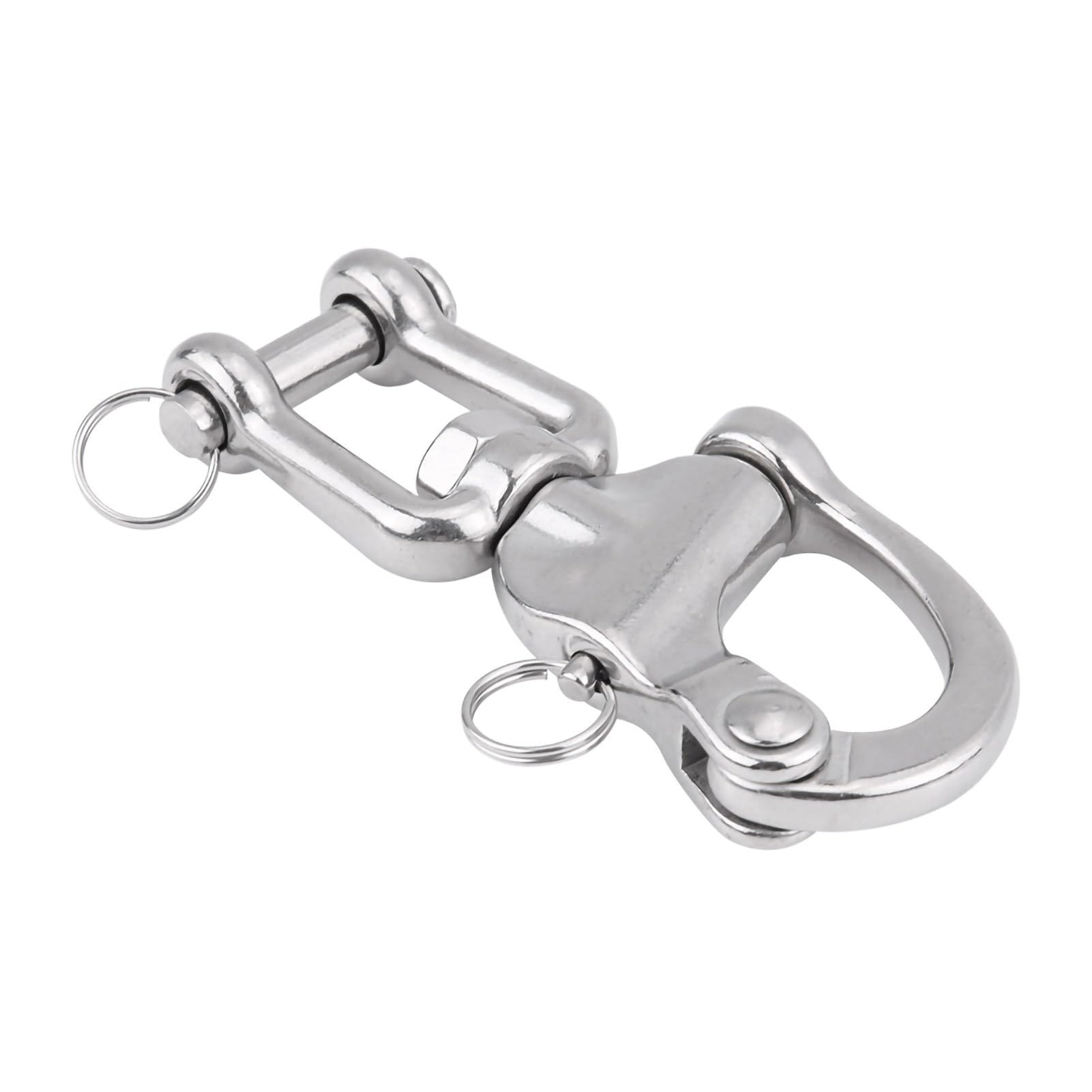 AMAKO Quick Release Jaw Swivel Snap Shackles, Universal 316 Stainless Steel Easy and Secure Quick Release Clip, for Sailboat Spinnaker Halyard (128mm)
