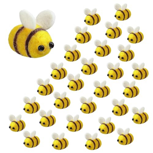 XIANGJIEU Lot de 40 Abeille Decoration Mini Décorations D'abeilles en Feutre Petites Abeilles Loisirs Créatifs pour Travaux manuels Scrapbooking étui de téléphone