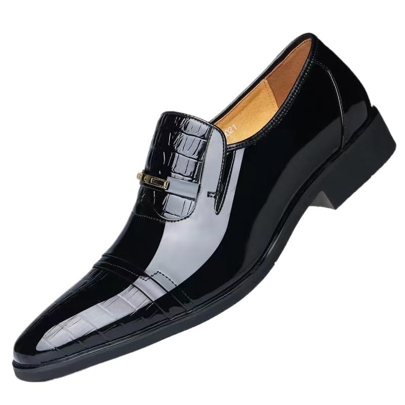 Dress Oxford for Men Men's Formal Leather Shoes, Slip-On Business Loafers, Breathable Casual Dress Shoes, Fashionable Loafers for Business, Comfortable Gentleman Shoes