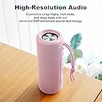 MIATONE Boombox Outdoor Portable Bluetooth Speaker Waterproof Wireless Speakers Gifts for Women Mothers Mom Wife Her - Pink - Image 2