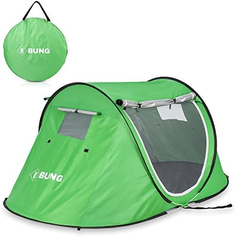 Ebung Pop Up Camping Tent – Compact Instant Tent for Casual Camping – Weekender Camping Tent for Two People – Spacious & Breathable – Easy to Store & Carry – Double Zippered Doors & Windows