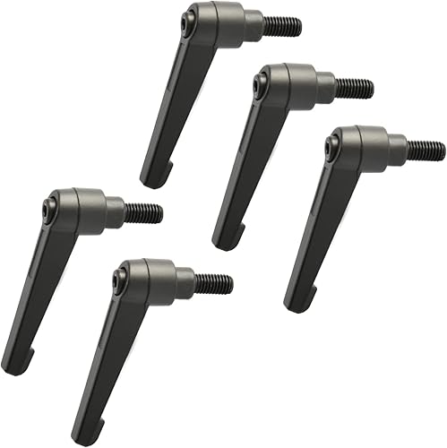 Miniatura 140 de Othmro 2 piezas de palanca de sujeción con rosca M8 Palanca de trinquete, aleación de aluminio ajustable con botón de bloqueo con perno roscado 2