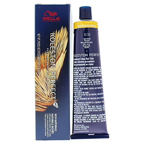 Wella Koleston Perfect Permanent Creme Hair Color - 8 38 Light Blonde-gold Pearl By for Unisex - 2 Ounce Hair Color, 2 Ounce