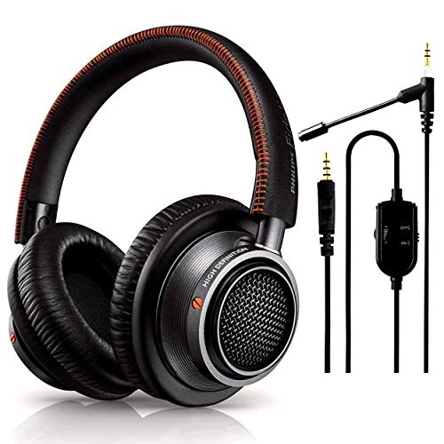 Philips Audio Fidelio L2 Over-Ear Open-Air Headphone 40mm Drivers + NeeGo Attachable Microphone for Headphones - Gaming and Communication