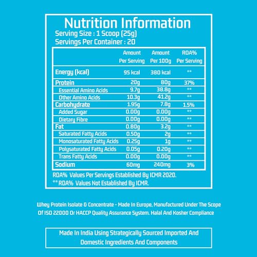 Image of Myfitness Whey Protein Isolate Concentrate Blend 500g Strawberry Fusion 20 Servings | 80% Protein Per Serving | Added Digestive Enzymes | Whey Protein Powder