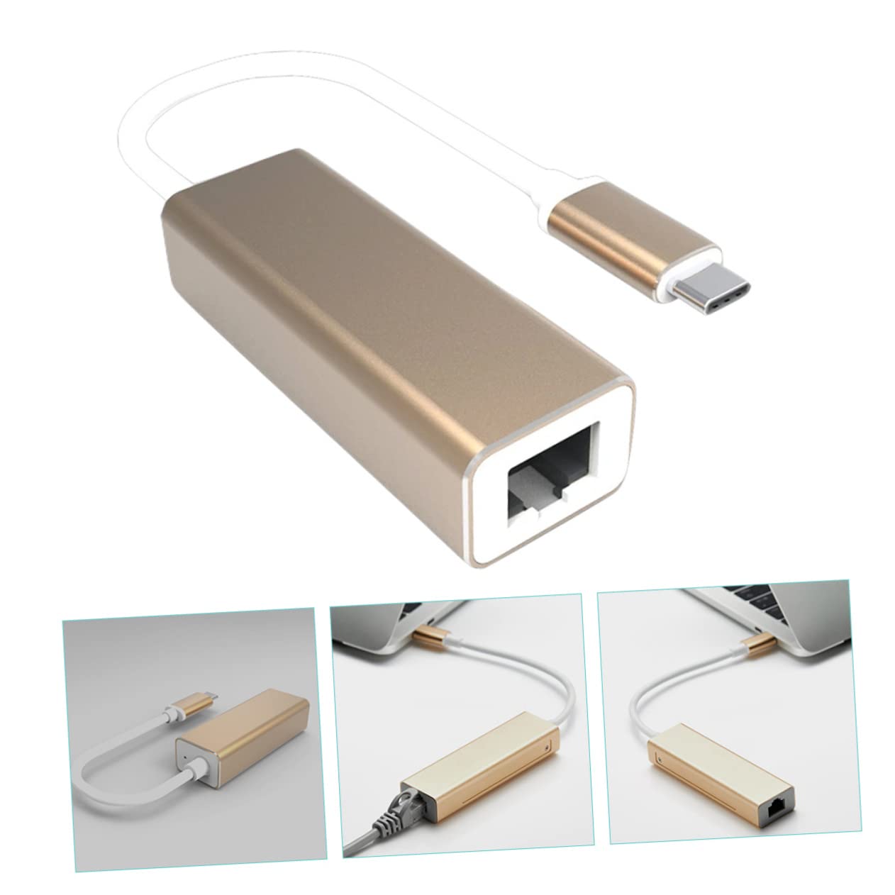 VILLCASE 3 Pezzi Adattatore Ethernet USB C Gigabit Mbps Compatibile con Laptop e Desktop Facile Usare Wake Up Remoto Per Gaming e Streaming