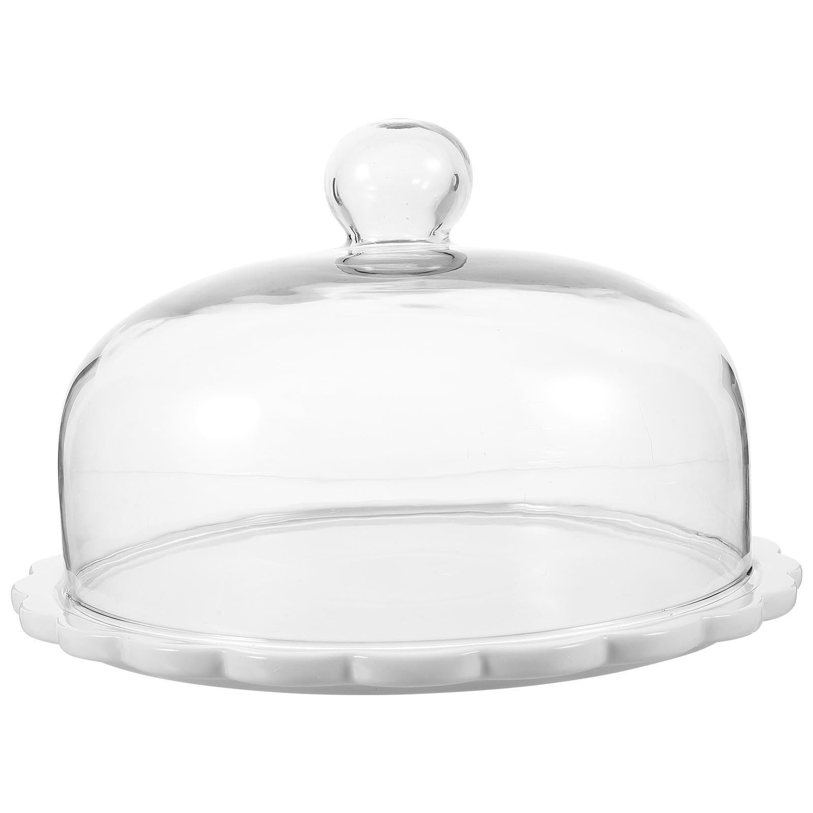 Céramique Présentoir à Gâteaux avec Dôme en Verre Transparent