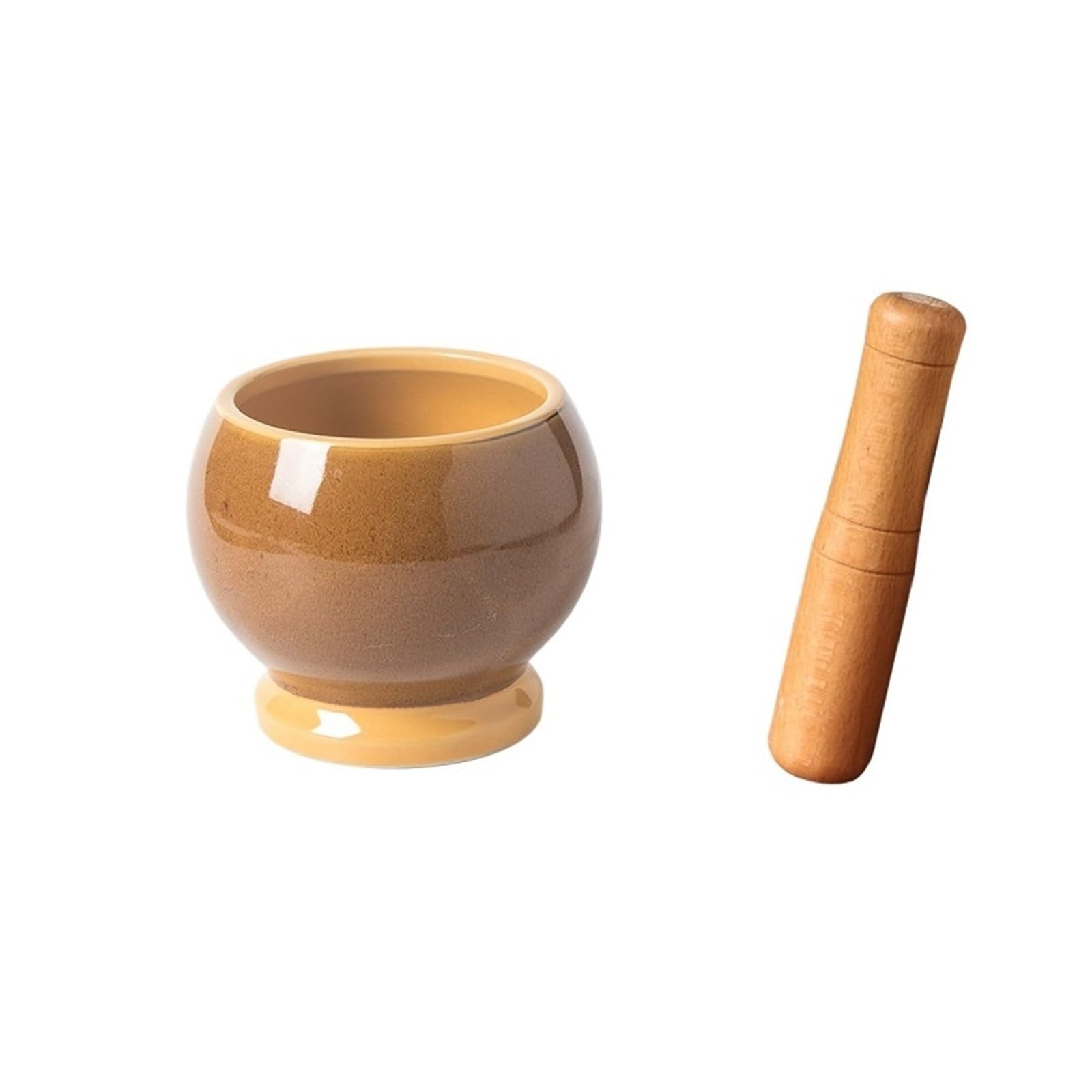 Dh2yjnbf3 Yellow Mortar And Pestle Set Ceramic Kitchen Mortar And Pestle Manual Grinder For Garlic Herb Crusher