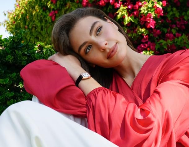 Fredrique Constant Ladies Classic Quartz Diamond Accent Rose Gold Plated Case Watch and Black Leather Strap, Mother of Pearl Dial Style: FC-235APWUS1T2D242