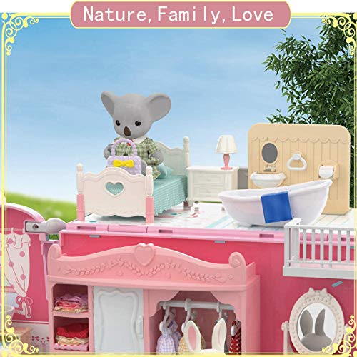 Mitcien Dollhouse Playset, Diy Pretend Portable Caravan Camper Bus Toy Kit With Little Critters Bunny Dolls Mini Cottage House Set Camping Family Toys For Toddler 3 4 5 6 Year Old Girl #TOP4