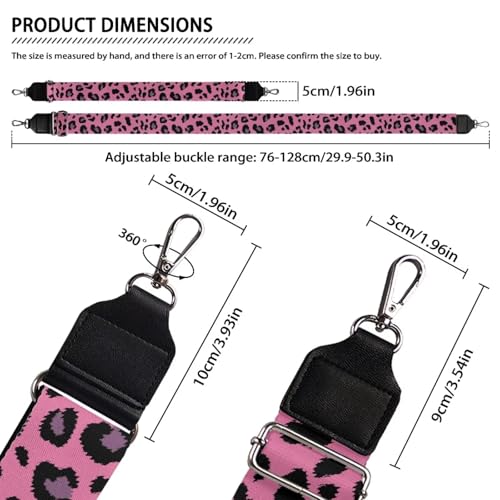 Image of TODIYADDU Pink Basic Leopard Daisy Purse Strap Girls Fashion Handbag Straps Crossbody Guitar Strap Purse Adjustable Wallet Strap Straps for Purses Suitable for Gifts Sports Photography Enthusiast
