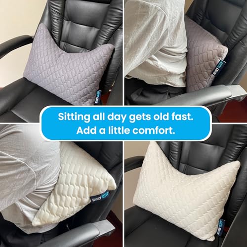 Image of Sidney Sleep Mini Travel Size Neck Pillow - Knee, Back Lumbar and Support - Small Curved Pillow - Adjustable Fill - Washable Case - Drawstring Backpack Included - 14 x 19 Inches (Mini - Blue)