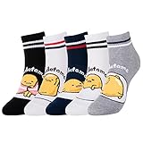 KONY Women's Funny Cartoon Japanese Animation Crew Socks Casual Cotton Gudetama Egg Socks Gift (Gudetama slothfully - 5 Pairs)